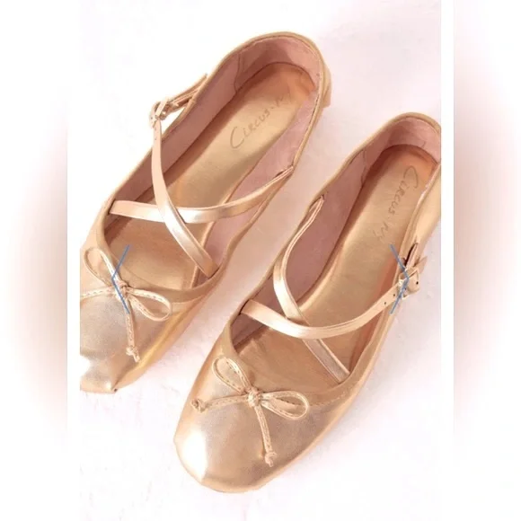 Anthropologie Circus Ny by Sam Edelman Zuri Satin Cross-Strap Ballet Flats 8M - Picture 2 of 16